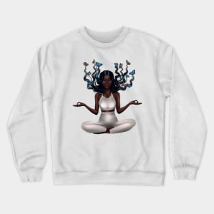 The girl meditating Crewneck Sweatshirt